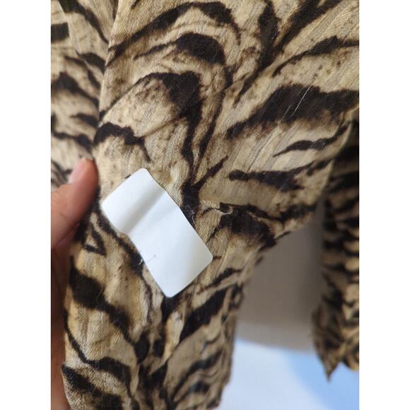 RTR Sz medium ba&sh Isaac Cream Brown Zebra Animal Print Button Up Blouse Shirt - Picture 6 of 6